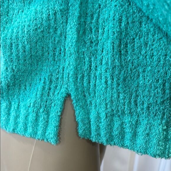 Rabe Open Front Cardigan. Turquoise - Picture 3 of 8